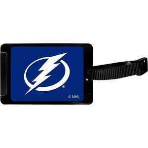 Tampa Bay Lightning Rubber Luggage Bag Tag I.D. Holder Black NHL Licensed
